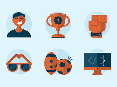 Flat fun icon set flat icon vector