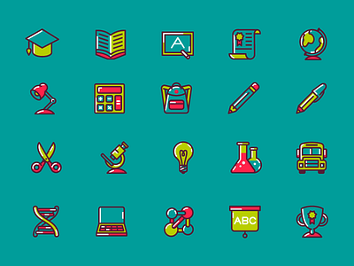 Education Icons colorful education icons vector