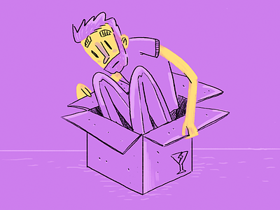 Fitting in a box box brushes designer illustration