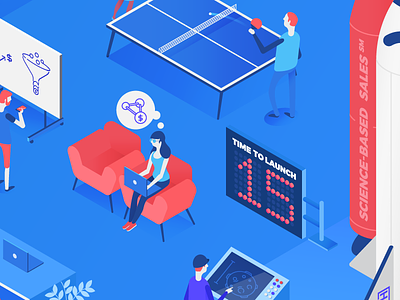 Science-based sales illustration isometric vector
