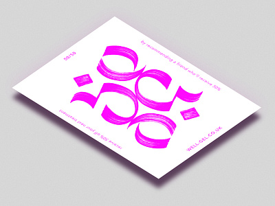 Well Gel 50/50 Cards branding fluorescent leaflet type typography