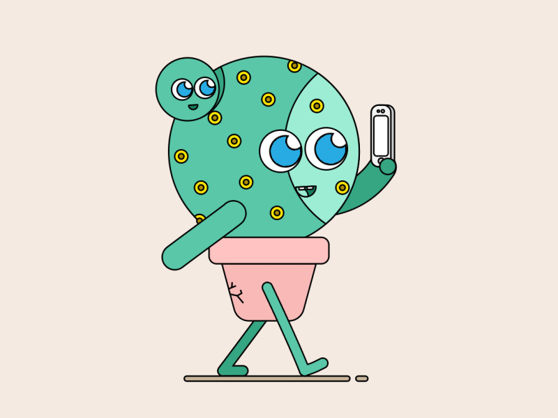 Millenial Cactus after effect animation animation 2d illustration