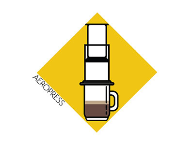 Coffee Icons: Aeropress aeropress caffeine coffee flat illustration
