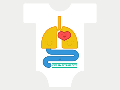 Cute Guts Dribbble baby clothing cute guts heart inside out kid lungs onesie toddler