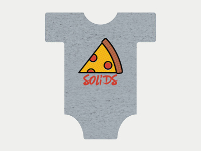 Solids baby clothing eating solids food half tone kid onesie pizza toddler