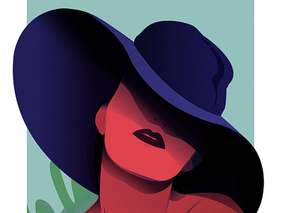 Woman With Hat design illustration illustration art illustration design illustrator vector