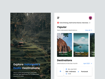 Indonesia Traveling App Design Concept desainer desainweb design illustration indonesia designer logo ui design uiapp uidesign webdesign