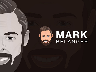 Mark Belanger photo to vector character logo