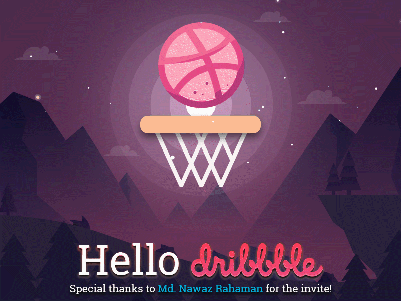 Hello Dribble thanks invite hello pink star moon cloud bounce ball basket first-shot dribble