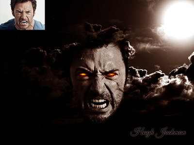 Hugh Jackman angry dark hugh jackman image editing manipulation photo edit photo editing photoshop vampire wolverine wolverins
