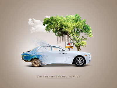 Eco-friendly car modification ads advertise advertisement car car app clean design ecofriendly image creation manipulation photo editing