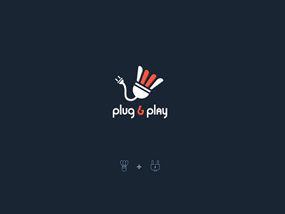 Plug Play logo, Daily Logo challenge #07 app branding apps design brand identity branding design creative daily logo challenge electric game game design icon illustration logo logo a day logo animation play shuttle shuttlecock typography ui vector