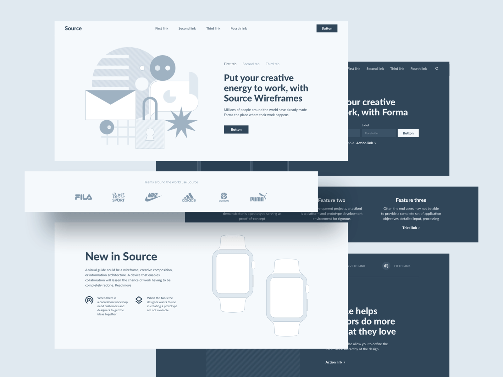 Source Wireframe Kit by Forpeople Studio on Dribbble