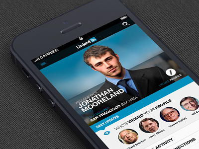 Linkedin Iphone Concept flat ui linkedin mobile design uiux visual design