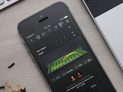 NFL Play Explorations animations dark theme football ios nfl play by play sports