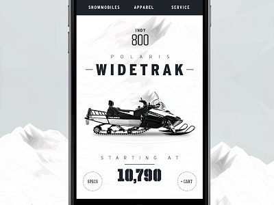 Snowmobile 3d mountain cart ios no color shopping snowmobile sports sporty type layout