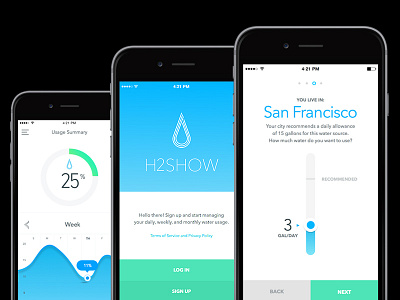 Waterapp app clean graph ios modern simple tracker ui ux water