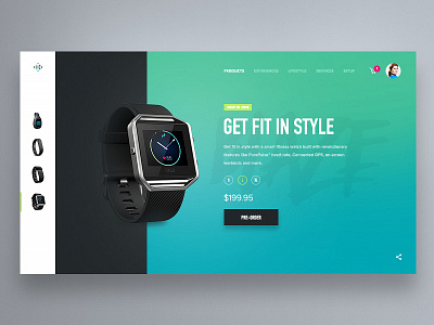 Fitbit Product Card Concept daily design fitbit gradient modern pre order product card store ui watch