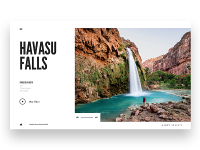 Havasu Falls article blog grand canyon havasu falls layout split screen travel ui visual design