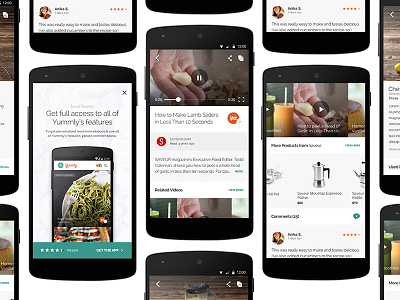 Yummly Android android food food app interaction layout mobile mobile product mobile video uiux user experience