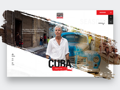 Cuba bourdain cnn condensed font parts unknown travel web design