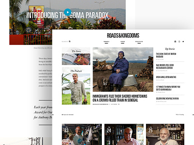 Roadsandkingdoms.com Redesign art direction article layout food travel politics culture homepage independent travel site travel journalism content typography web design