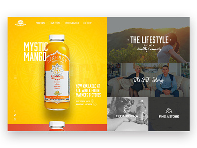 Kombucha bright web design condensed font drinks gt kombucha web design website drink concept