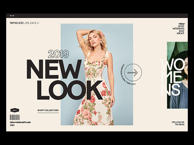 Moncler art direction collection fashion design modern online shop sale typography visual design web design women fashion