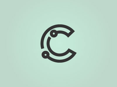 C Logo branding c circuit logo tech technology
