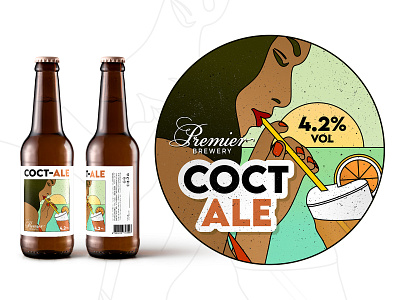Craft Beer Label Design - Coct-Ale by Premier Brewery branding design graphic design illustration logo vector