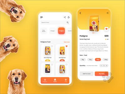 Dog Food Selling Ui app colorful creative design dailyui design dog food illustration pet care pets thougtful uiuxdesign