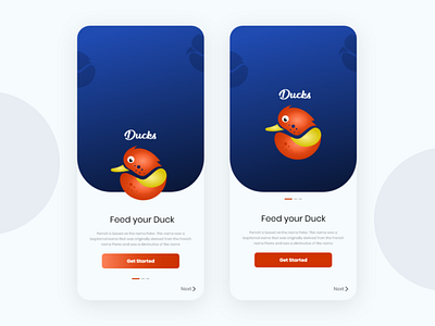 Duck feeding app concept adobe xd colors creative design duck logo duckfood ducks illustration onboarding typography ui uiux ux vector