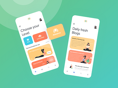 Yoga app concept Design for Cliffex