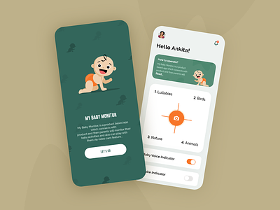 Baby Monitoring app android baby clothes babycare babynoise colorful creative design device illustration ios logo thougtful uiux