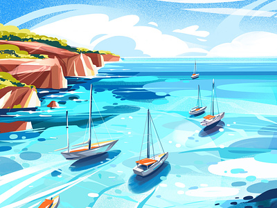 Summer illustration art digitalart graphic design illustraion illustration illustrator ocean procreate sea simple summer