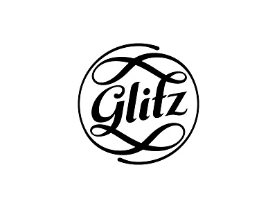 Glitz Logotype black branding calligraphy identity lettering logo logotype script typography white