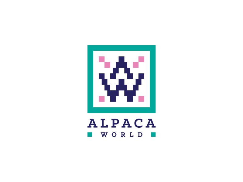Alpaca World Logo logo identity branding alpaca andean textile a w square