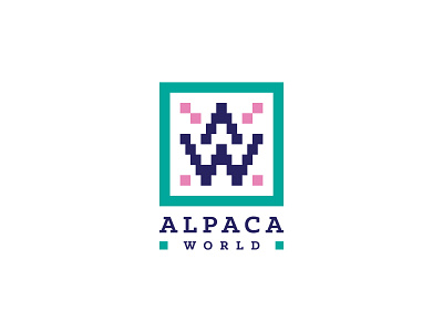 Alpaca World Logo a alpaca andean branding identity logo square textile w