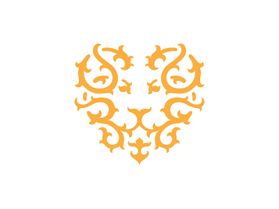 logomark flourish heart identity lion logo mark ornament