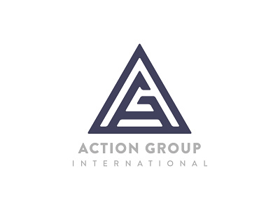 Action Group International Logo a branding g geometry identity logo logotype monogram triangle type typography