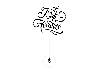 Josh & Fratelli Logo (3rd Option) branding calligraphy crown elegant fancy flourish lettering logotype mark monogram script typography