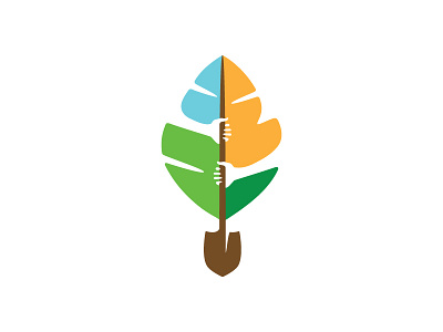 Semilla branding eco green hands identity leaf logo nature negative space shovel tree