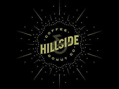 Hillside Coffee & Donut Co. ampersand black coffee donut gold typography