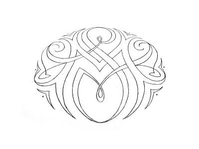 S & M Monogram/Tattoo flourish lettering monogram ornament tattoo typography