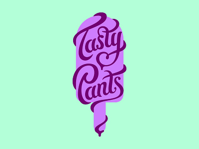 Tasty Pants Popsicle Co. ice cream lettering logo popsicle script typography