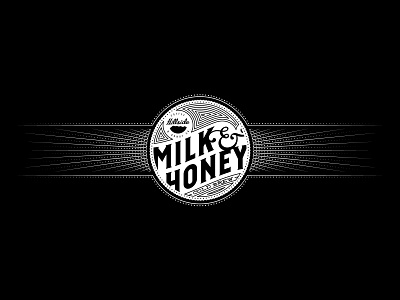 Milk & Honey black white coffee honey lettering milk ornate type