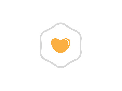 Brunch Club branding egg heart hexagon icon identity logo mark yellow