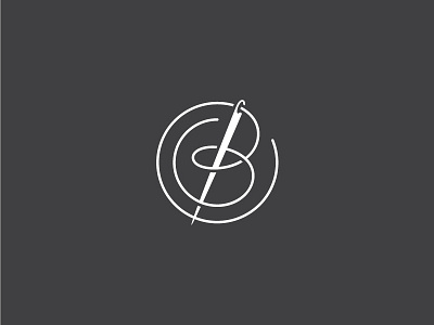 Thread + Needle = B apparel branding cursive identity lettering logo monogram needle thread type typography