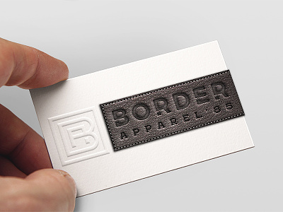 Border Apparel Business Card apparel branding business card custom embossing identity leather stitch