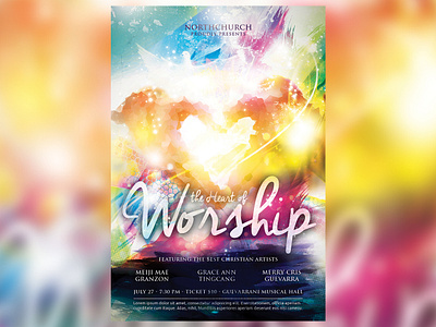 Heart of Worship Church Flyer ceremony communion compassion devotion family father focusing on the highest god heart of worhsip holiness jesus luke 4:23 pastor piano praise and worship quiet time sanctification true worshipers worship